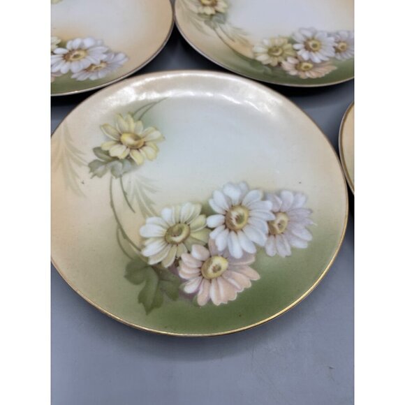 5 Pc Vintage Reinhold Schlegelmilch R.S.Tillowitz Germany Daisy Salad Plates - Picture 3 of 8